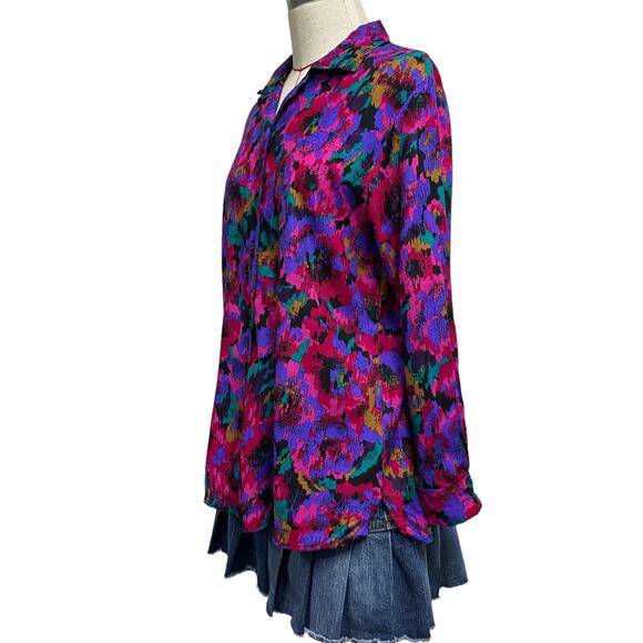 Vintage Motherhood Womens Abstract Printed Button Front Shirt - Picture 3 of 8